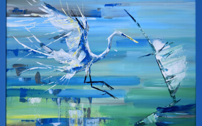Na hladině, 50 x 70 cm