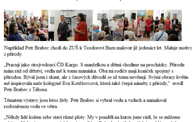 Obrazy nejen čtyř živlů vystavují dospělí žáci Teodora Buzu v Plané nad Lužnicí